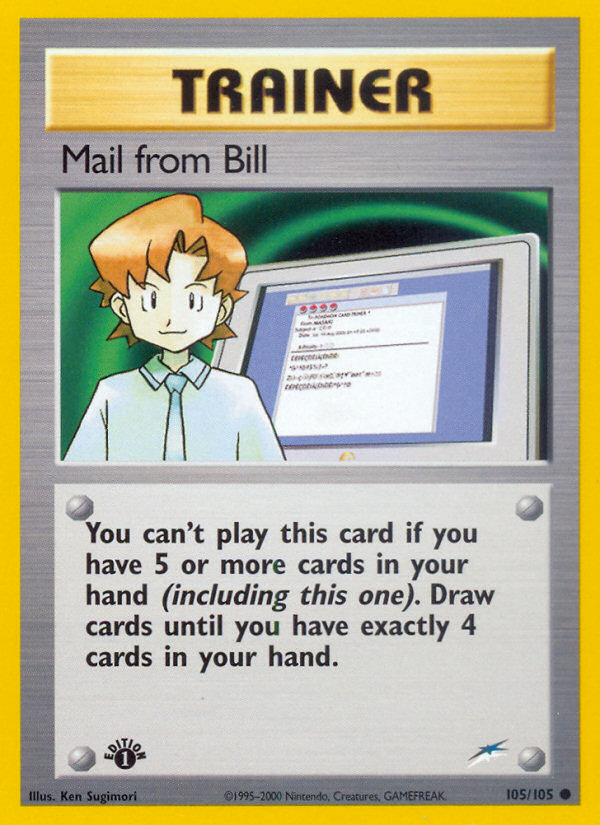Mail from Bill - 105/105 Neo Destiny Common Unlimited Pokemon - NM