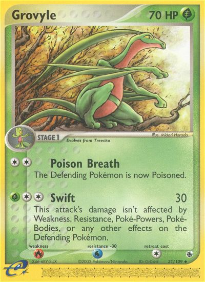 Grovyle - 31/109 Ruby & Sapphire Uncommon Pokemon - NM