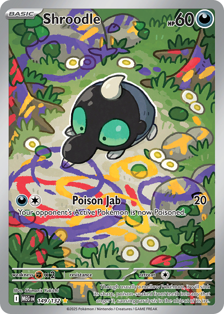 Shroodle - 149/132 Mega Evolution Illustration Rare Holo Pokemon - NM