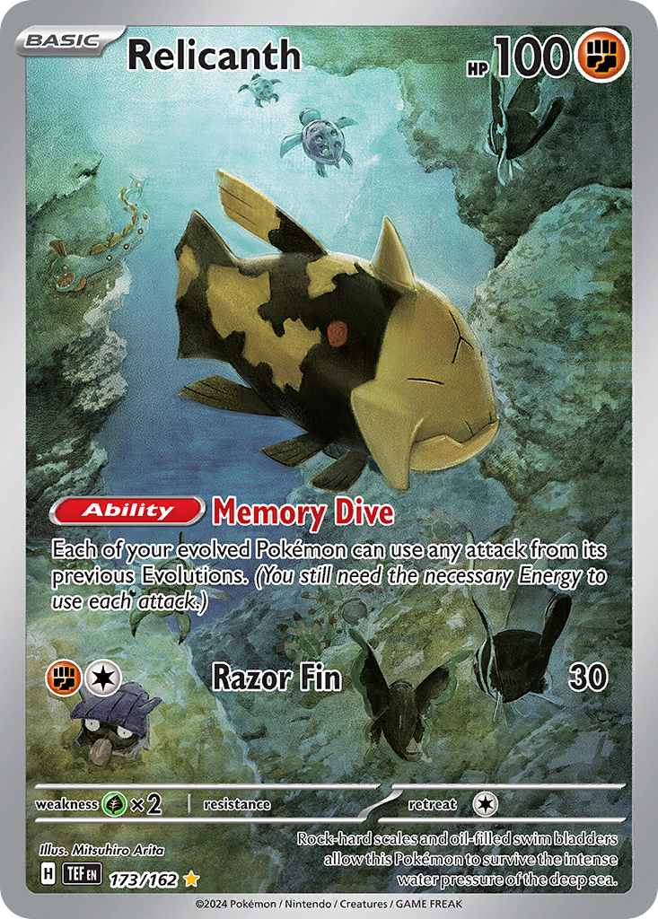 Relicanth - 173/162 Temporal Forces Illustration Rare Holo Pokemon - NM