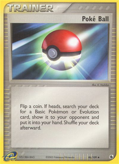 Poke Ball - 86/109 Ruby & Sapphire Uncommon Pokemon - NM