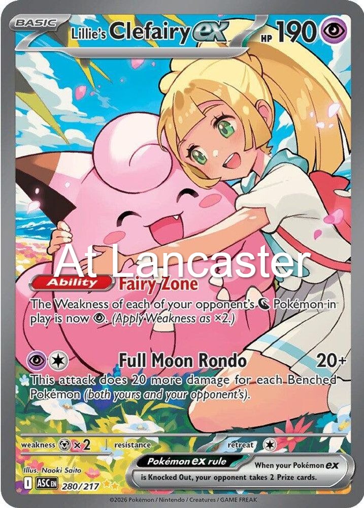 Lillie's Clefairy ex - 280/217 Ascended Heroes Special Illustration Rare Pokemon - NM (Lanc)