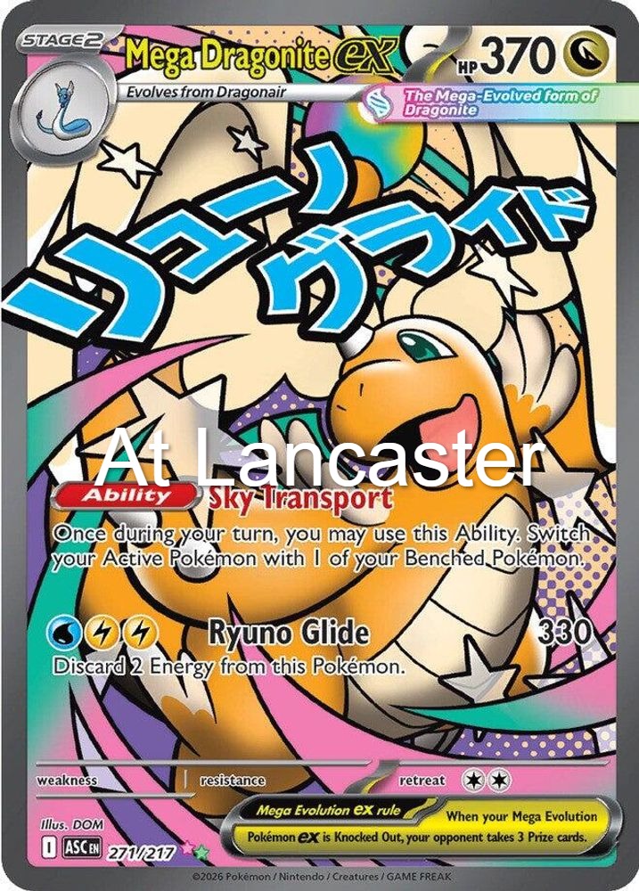 Mega Dragonite ex - 271/217 Ascended Heroes Mega Attack Rare Pokemon - NM (Lanc)