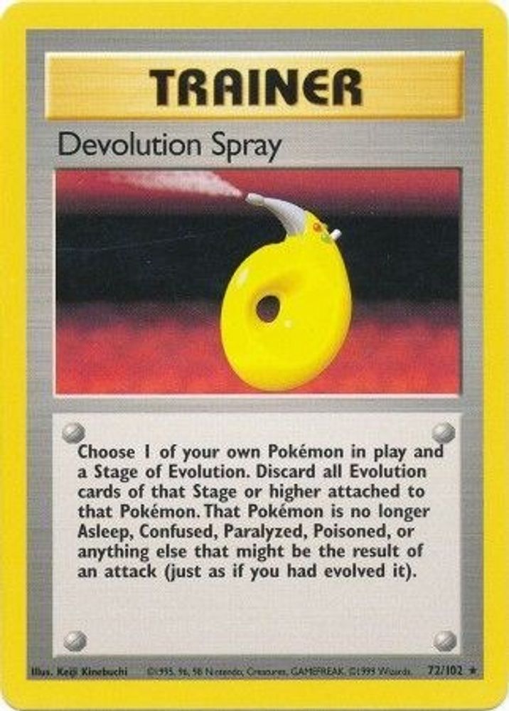 Devolution Spray - 72/102 Base Set Unlimited Rare Pokemon - NM