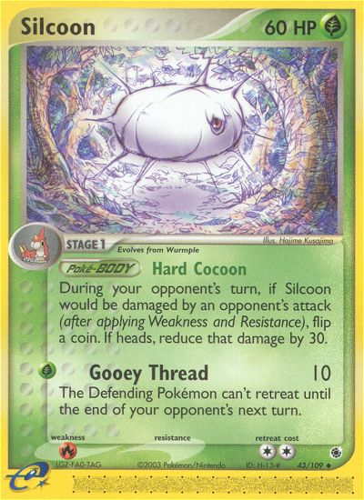 Silcoon - 43/109 Ruby & Sapphire Uncommon Pokemon - NM