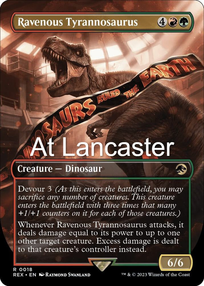 Ravenous Tyrannosaurus (Borderless) - 18 Universes Beyond: Jurassic World Collection Rare Magic: The Gathering - NM (Lanc)