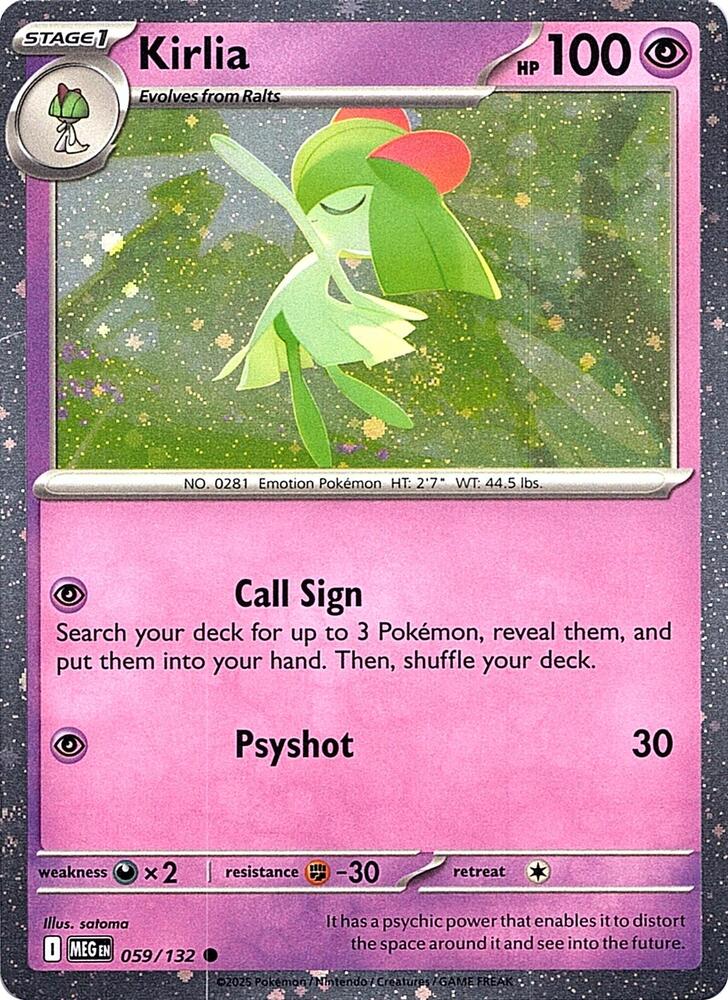 Kirlia - 059/132 Mega Evolution Cosmos Holo Promo Pokemon - NM