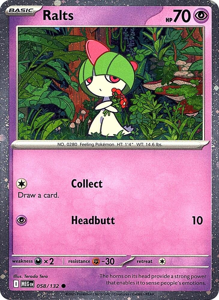 Ralts - 058/132 Mega Evolution Cosmos Holo Promo Pokemon - NM/MINT