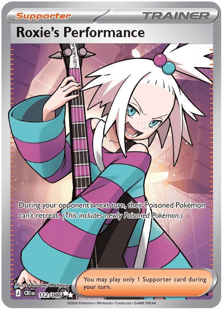 Roxie's Performance - 112/086 Chaos Rising Ultra Rare Full Art Trainer Pokemon - NM