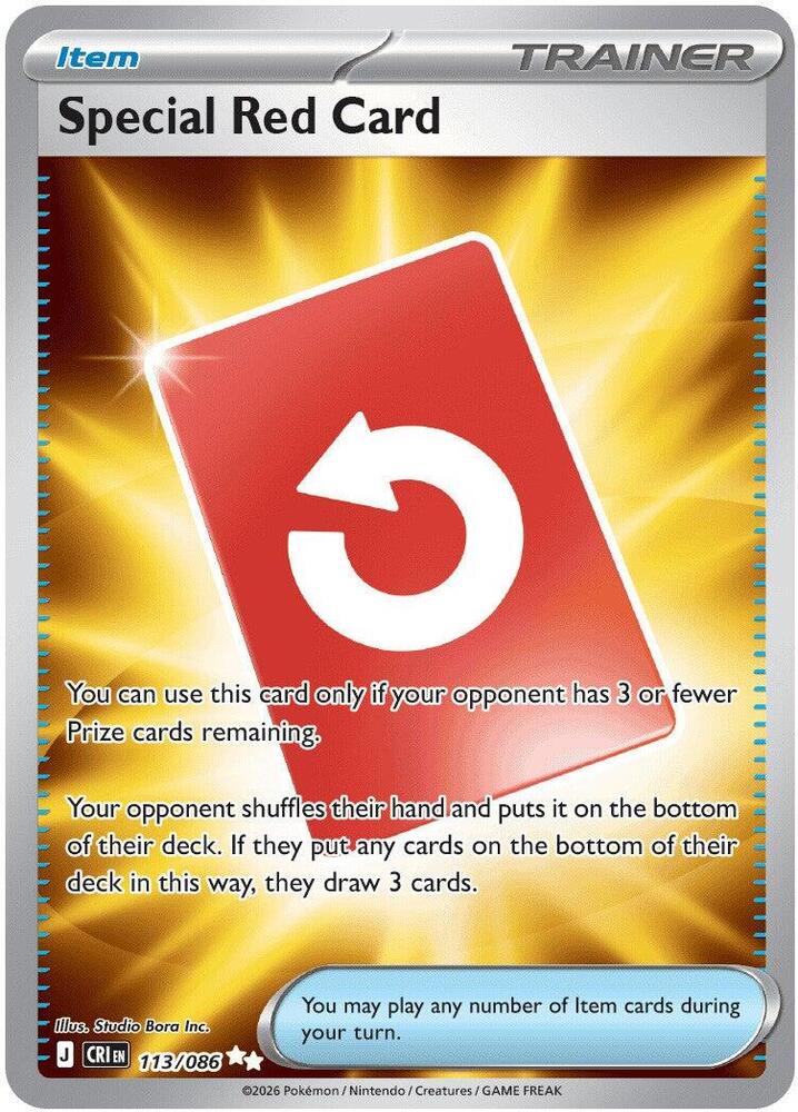 Special Red Card - 113/086 Chaos Rising Full Art Trainer Pokemon - NM