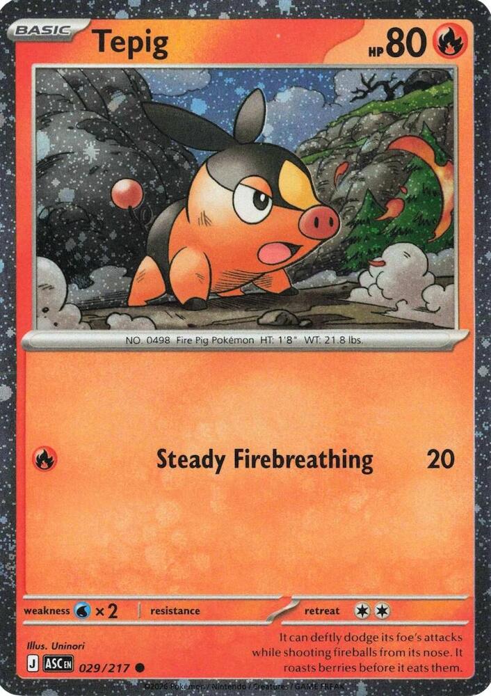 Tepig - 029/217 Ascended Heroes Cosmos Holo Promo Pokemon - NM