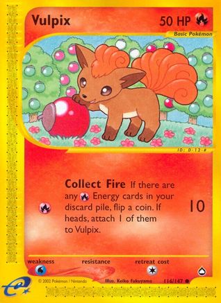 Vulpix - 116/147 Aquapolis Common Pokemon - NM