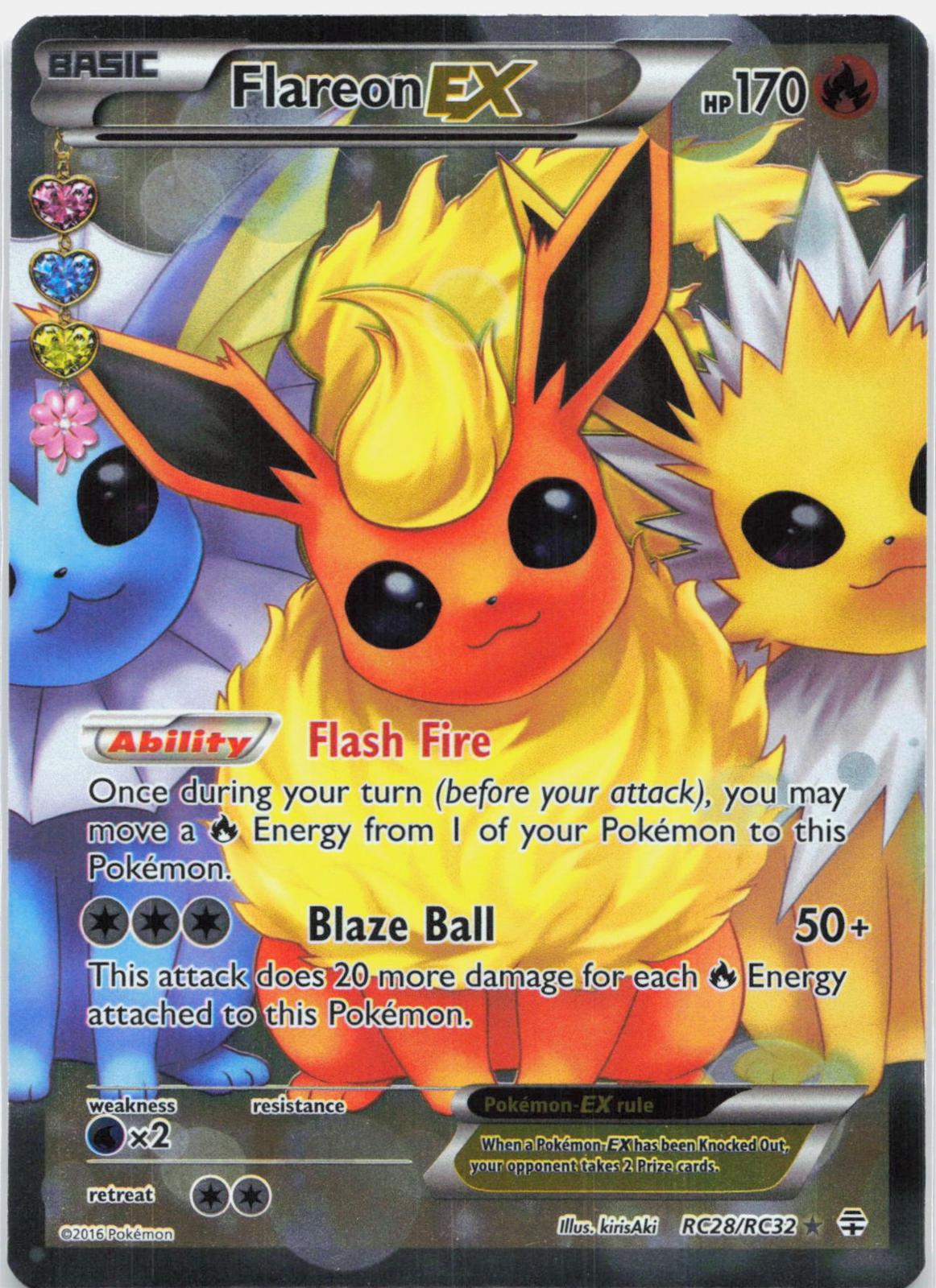Flareon EX - RC28/RC32 Generations Full Art Pokemon - NM/LP