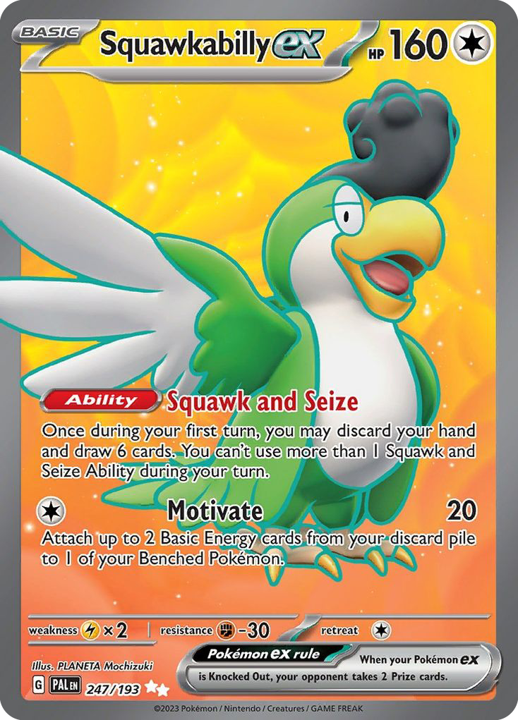 Squawkabilly ex - 247/193 Paldea Evolved Ultra Rare Holo Pokemon - NM