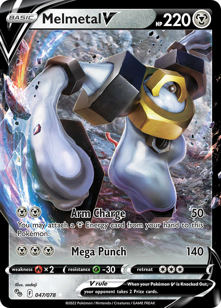 Melmetal V - 047/078 Pokemon GO V Rare Holo Pokemon - NM
