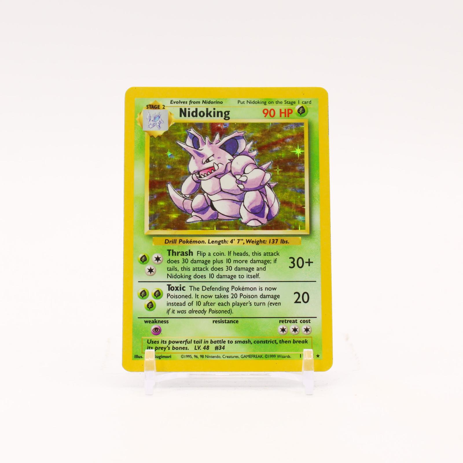 Nidoking - 11/102 Base Set Unlimited Holo Rare Pokemon - MP