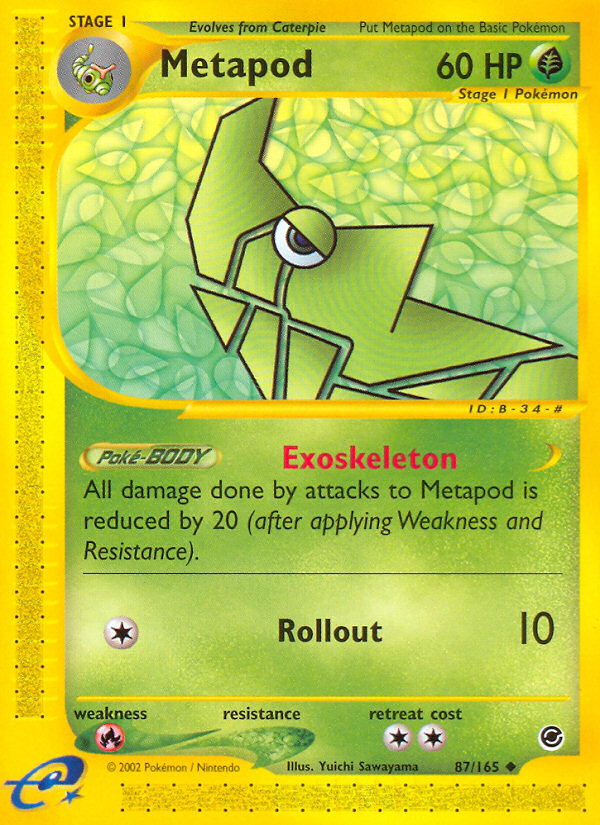 Metapod - 87/165 Expedition Base Set Uncommon Pokemon - NM