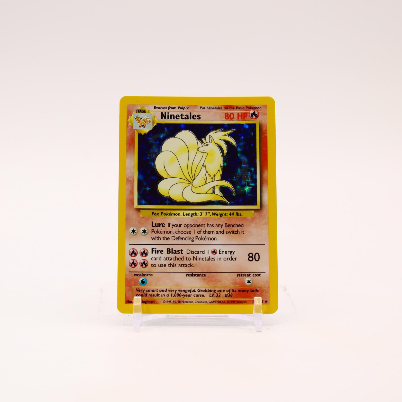 Ninetales - 12/102 Base Set Unlimited Holo Rare Pokemon - NM/LP