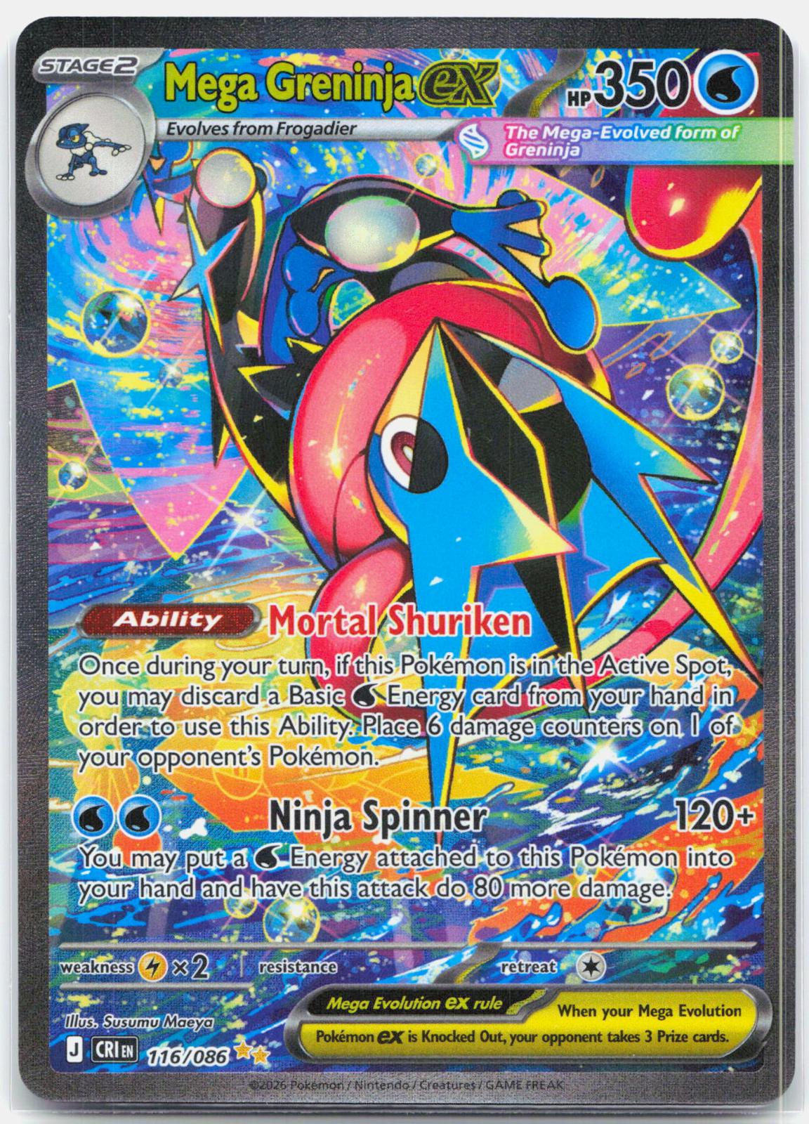 Mega Greninja ex - 116/086 Chaos Rising Special Illustration Pokemon - NM/MINT