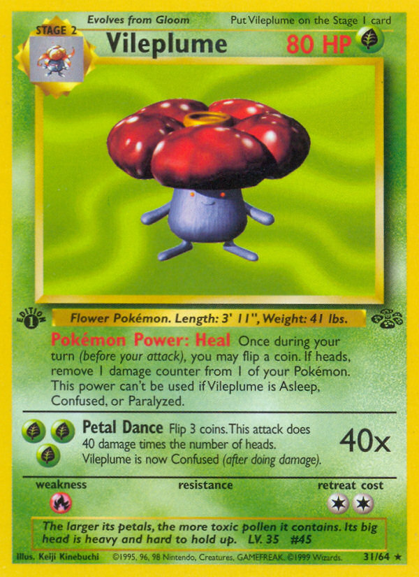 Vileplume - 31/64 Jungle Rare Unlimited Pokemon - NM