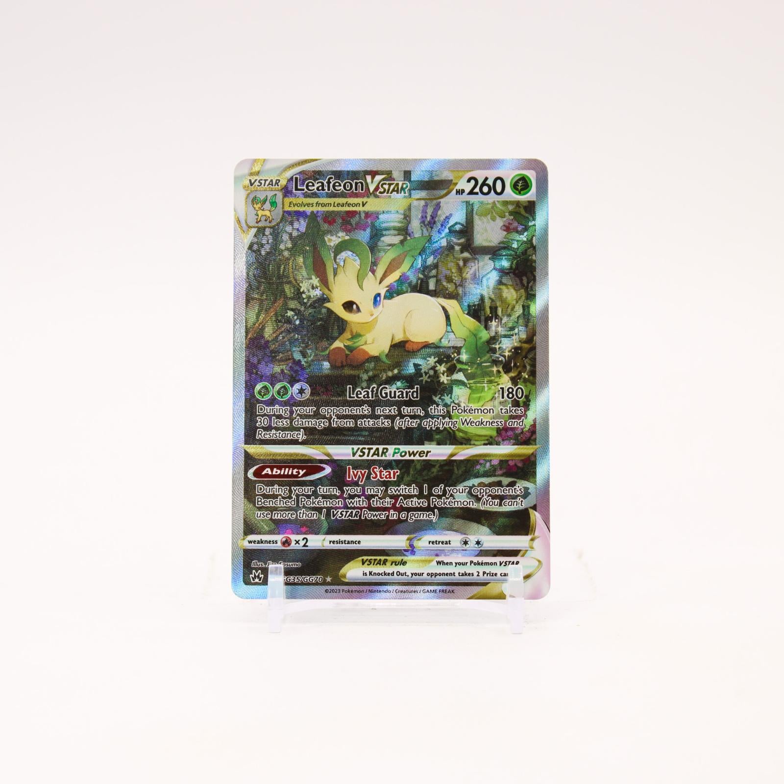 Leafeon VSTAR - GG35/GG70 Crown Zenith Holo Galarian Gallery Pokemon - NM/LP