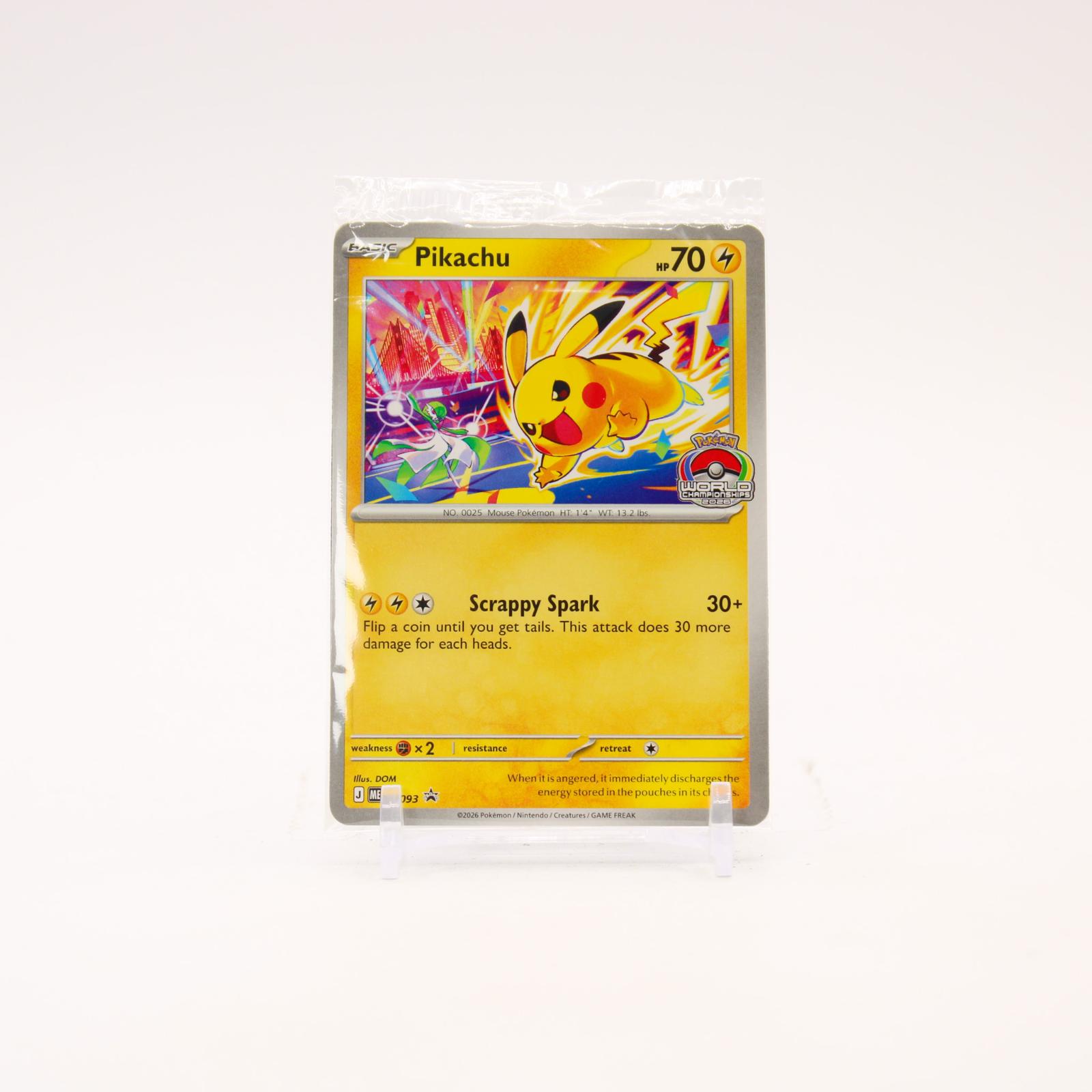 Pikachu - MEP093 SEALED World Championship 2026 Promo Pokemon - NM/MINT