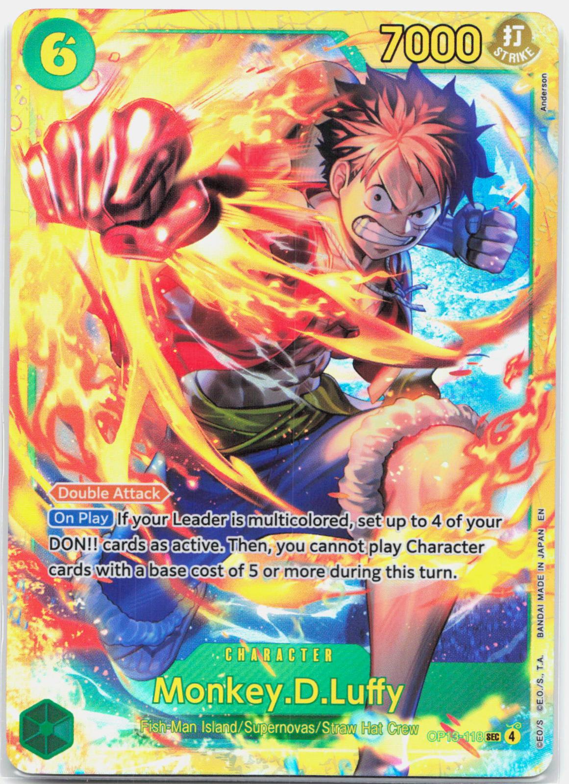 Monkey.D.Luffy - OP13-118 Carrying On His Will SEC One Piece - NM