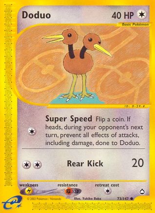 Doduo - 73/147 Aquapolis Common Pokemon - NM