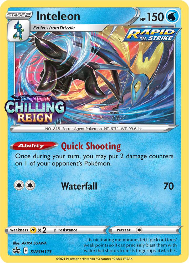 Inteleon - SWSH113 Black Star Promo Holo Pokemon - NM/MINT