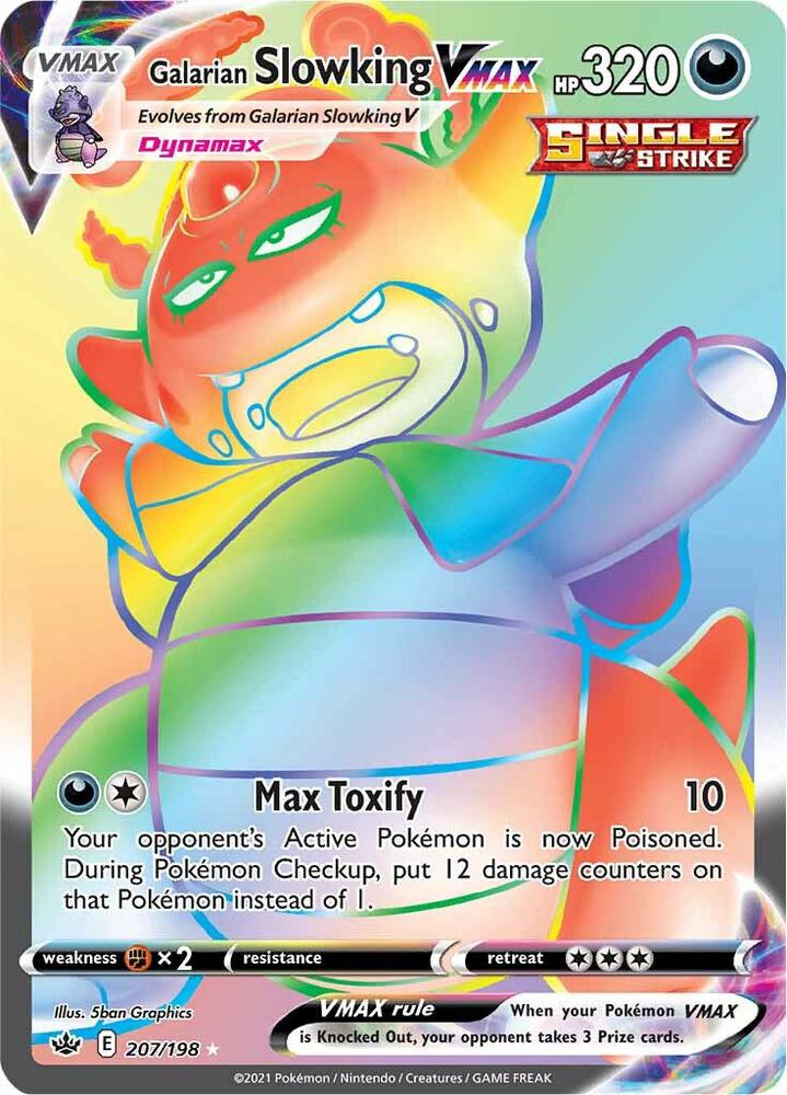 Galarian Slowking Vmax - 207/198 Chilling Reign Rainbow Pokemon - NM/MINT