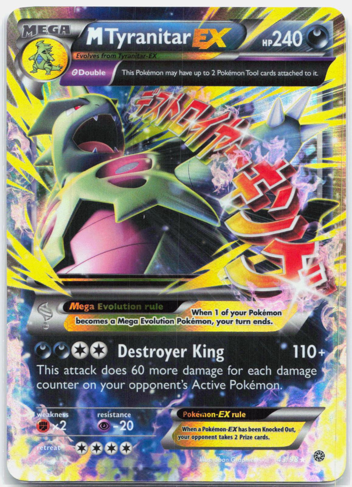 M Tyranitar EX - 43/98 Ancient Origins Ultra Rare Pokemon - NM/LP