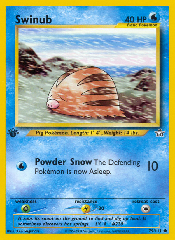 Swinub - 79/111 Neo Genesis Common Unlimited Pokemon - NM