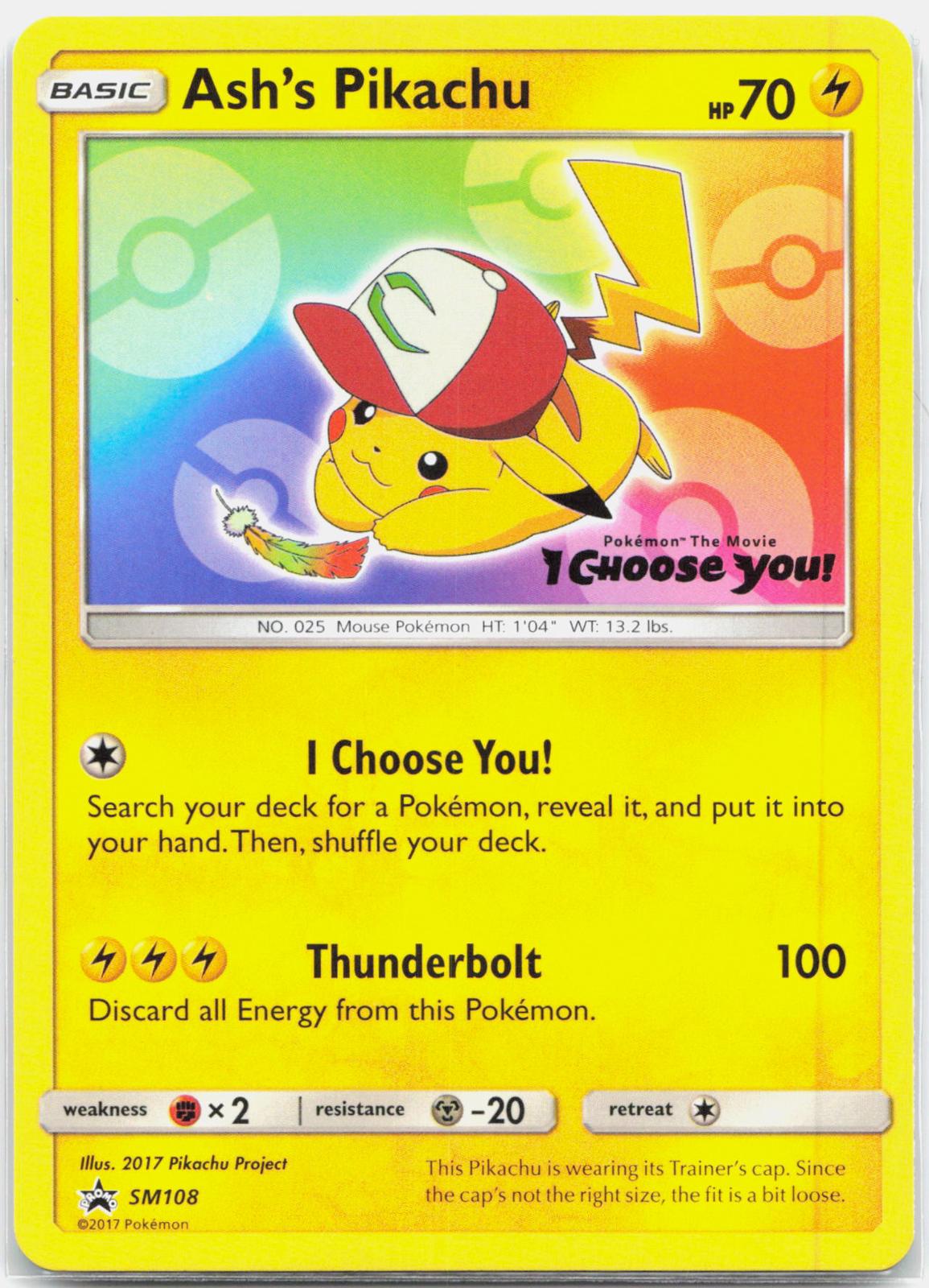 Ash's Pikachu - SM108 Sun & Moon Promo Pokemon - LP