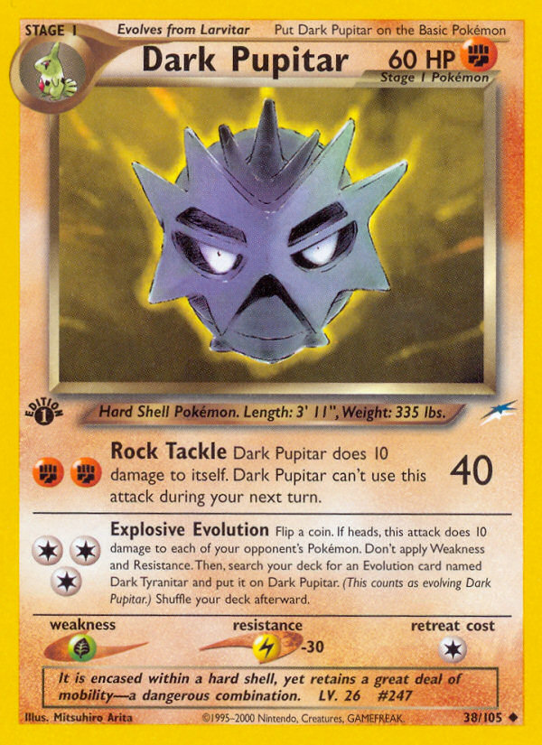 Dark Pupitar - 38/105 Neo Destiny Uncommon Unlimited Pokemon - NM
