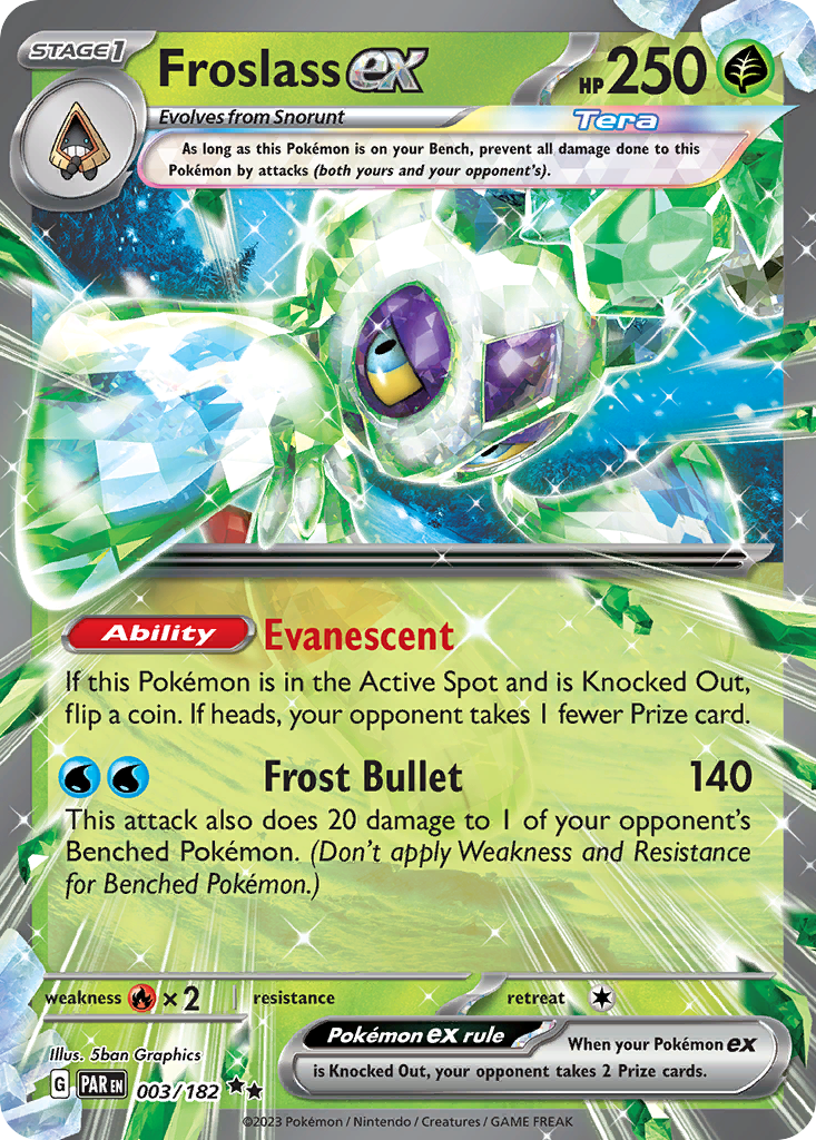Froslass ex - 003/182 Paradox Rift Double Rare Holo Pokemon - NM