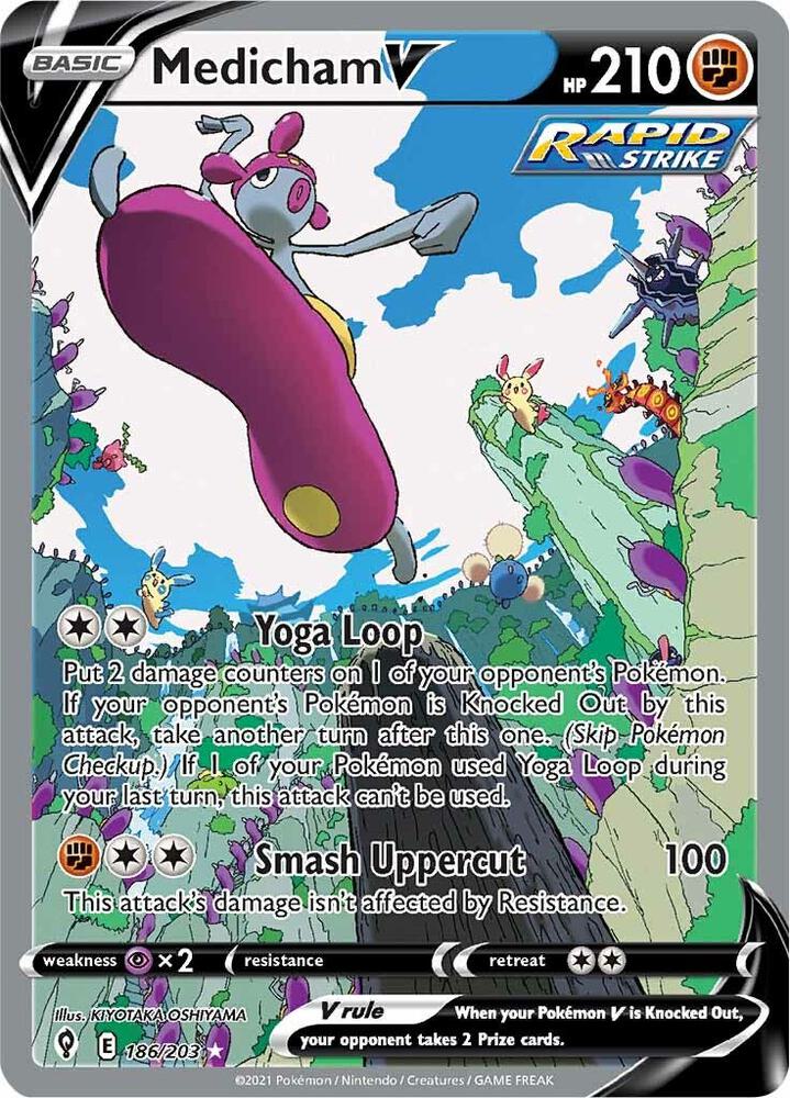 Medicham V - 186/203 Evolving Skies Alternate Art Pokemon - NM/MINT