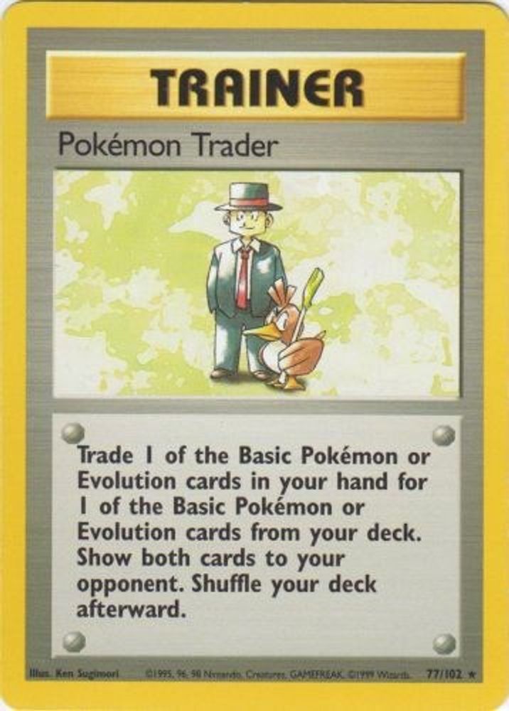 Pokemon Trader - 77/102 Base Set Unlimited Rare Pokemon - NM