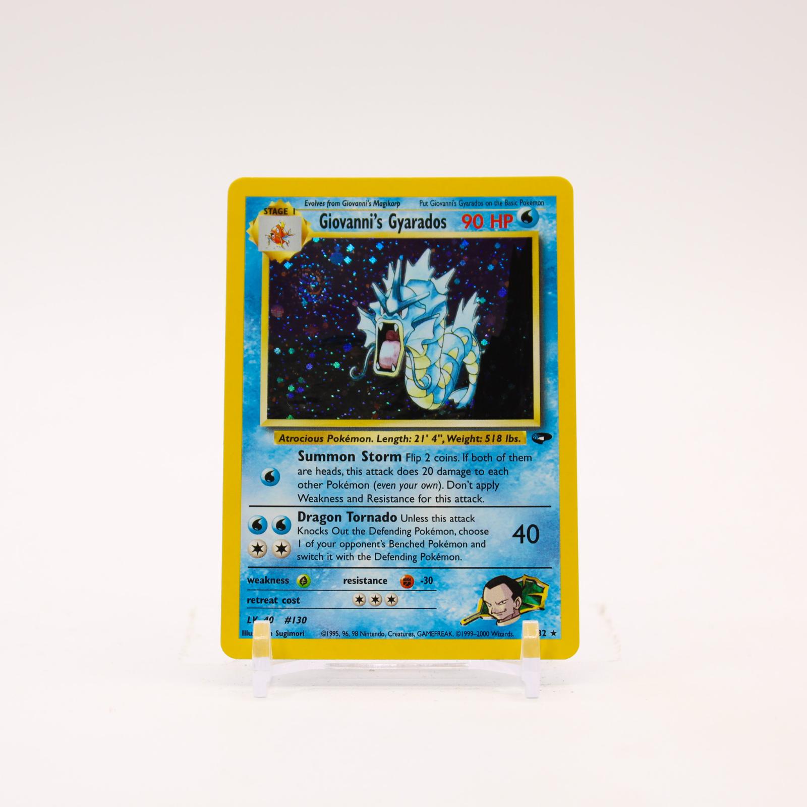 Giovanni's Gyarados - 5/132 Gym Challenge Unlimited Holo Rare SWIRL Pokemon - LP