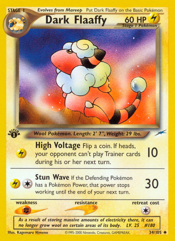 Dark Flaaffy - 34/105 Neo Destiny Uncommon Unlimited Pokemon - NM