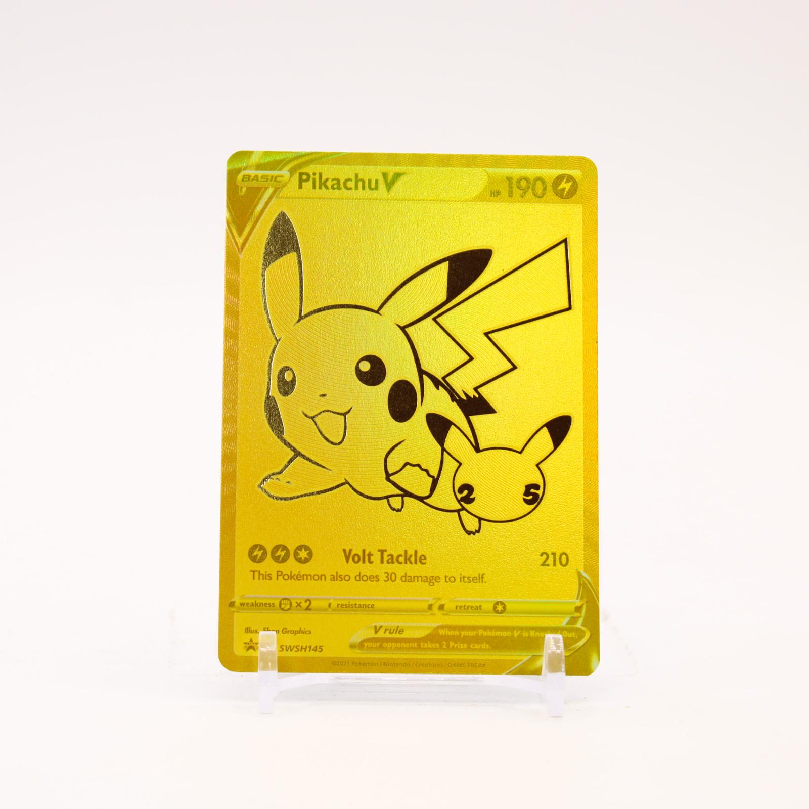 Pikachu V - SWSH145 Sword & Shield Holo Gold Promo Pokemon - NM/LP