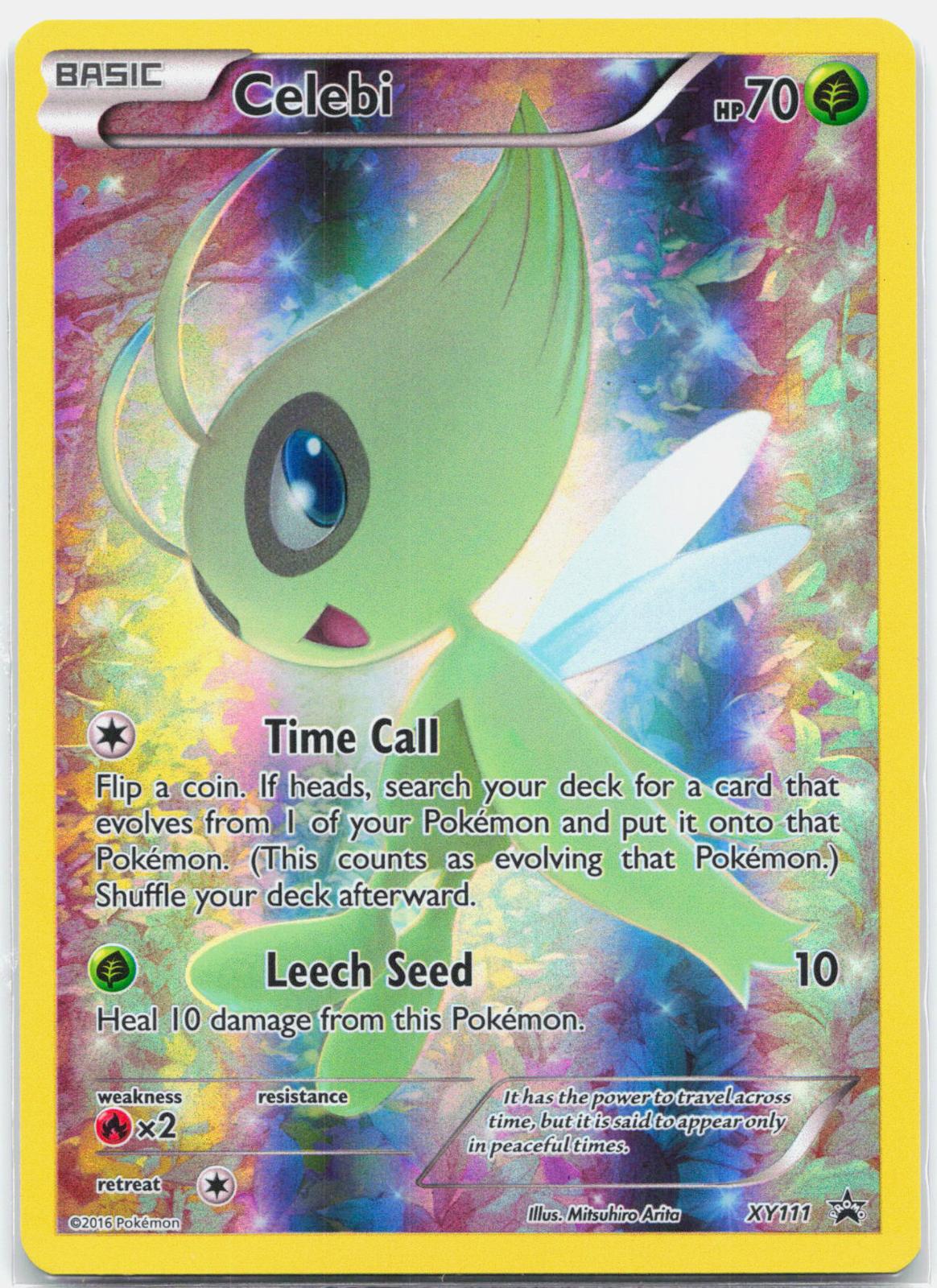 Celebi - XY111 Black Star Full Art Promo Pokemon - NM/LP