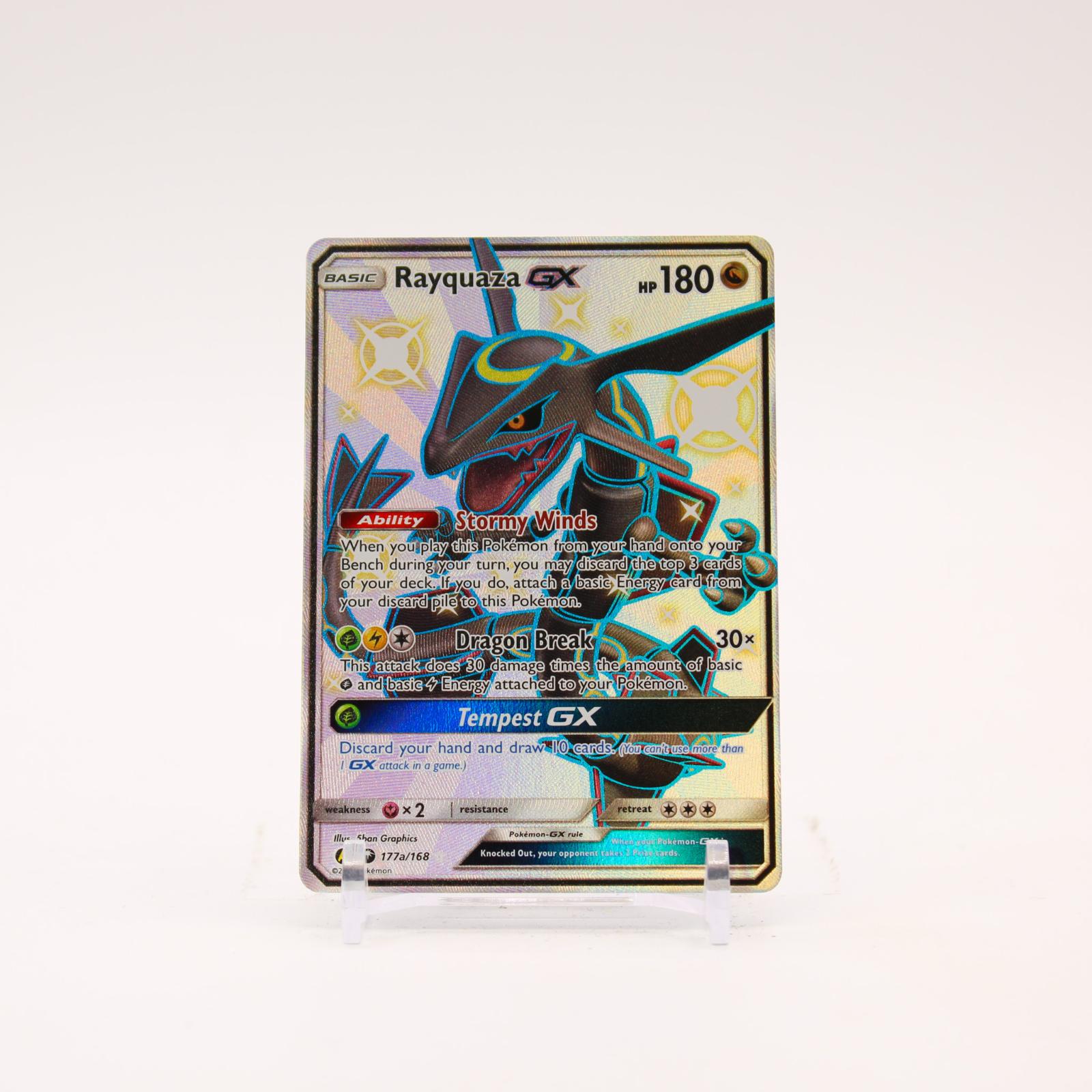 Rayquaza GX - 177a/168 Hidden Fates Holo Full Art Shiny Promo Pokemon - NM