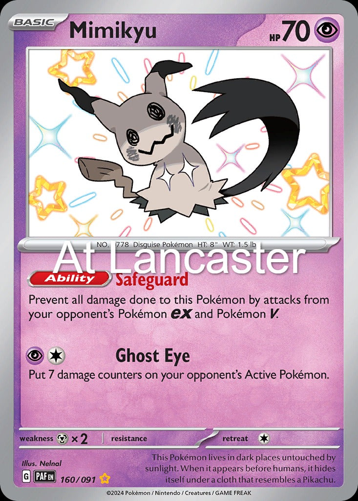 Mimikyu - 160/091 Paldean Fates Shiny Rare Pokemon - NM (Lanc)