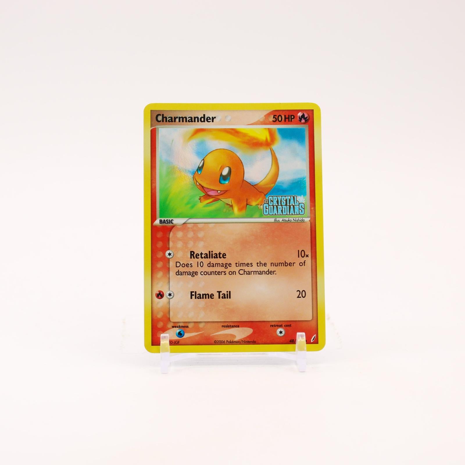 Charmander - 48/100 Crystal Guardians Reverse Holo Common Pokemon - NM/LP