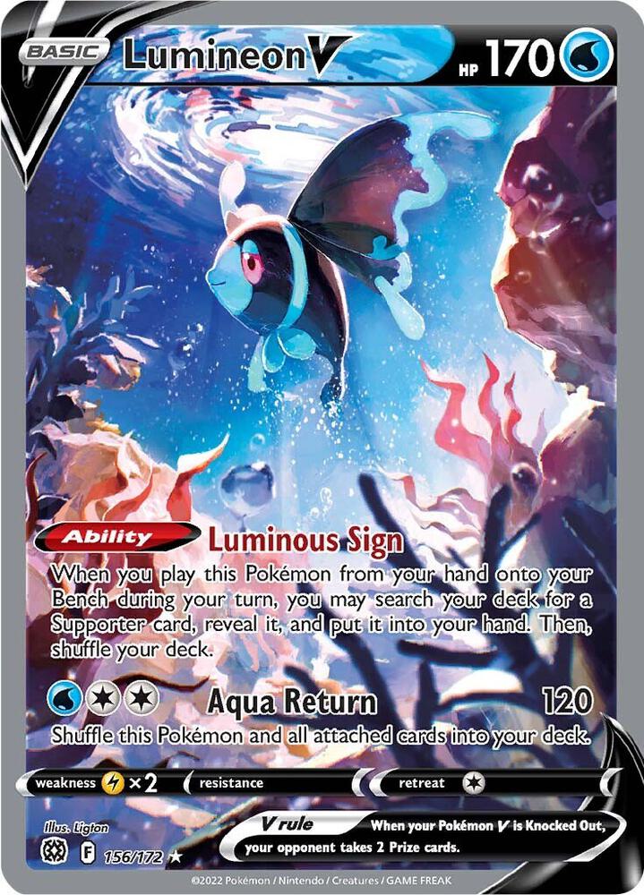 Lumineon V - 156/172 Brilliant Stars Alternate Art Pokemon - NM/MINT