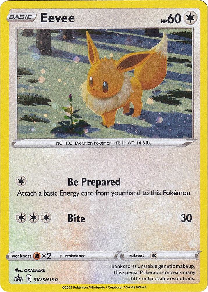 Eevee - SWSH190 Black Star Promo Holo Pokemon - NM/MINT