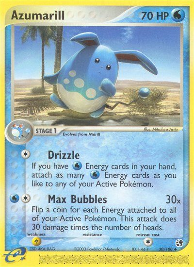 Azumarill - 30/100 Sandstorm Uncommon Pokemon - NM