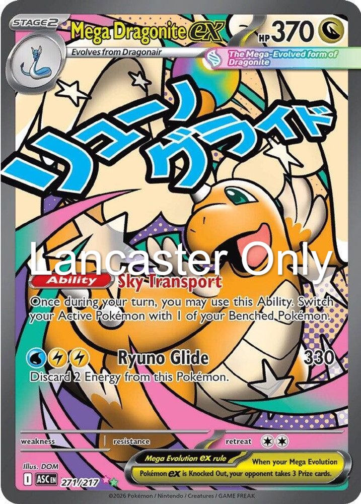 Mega Dragonite ex - 271/217 Ascended Heroes Holo Mega Attack Rare Pokemon - NM (Lanc)