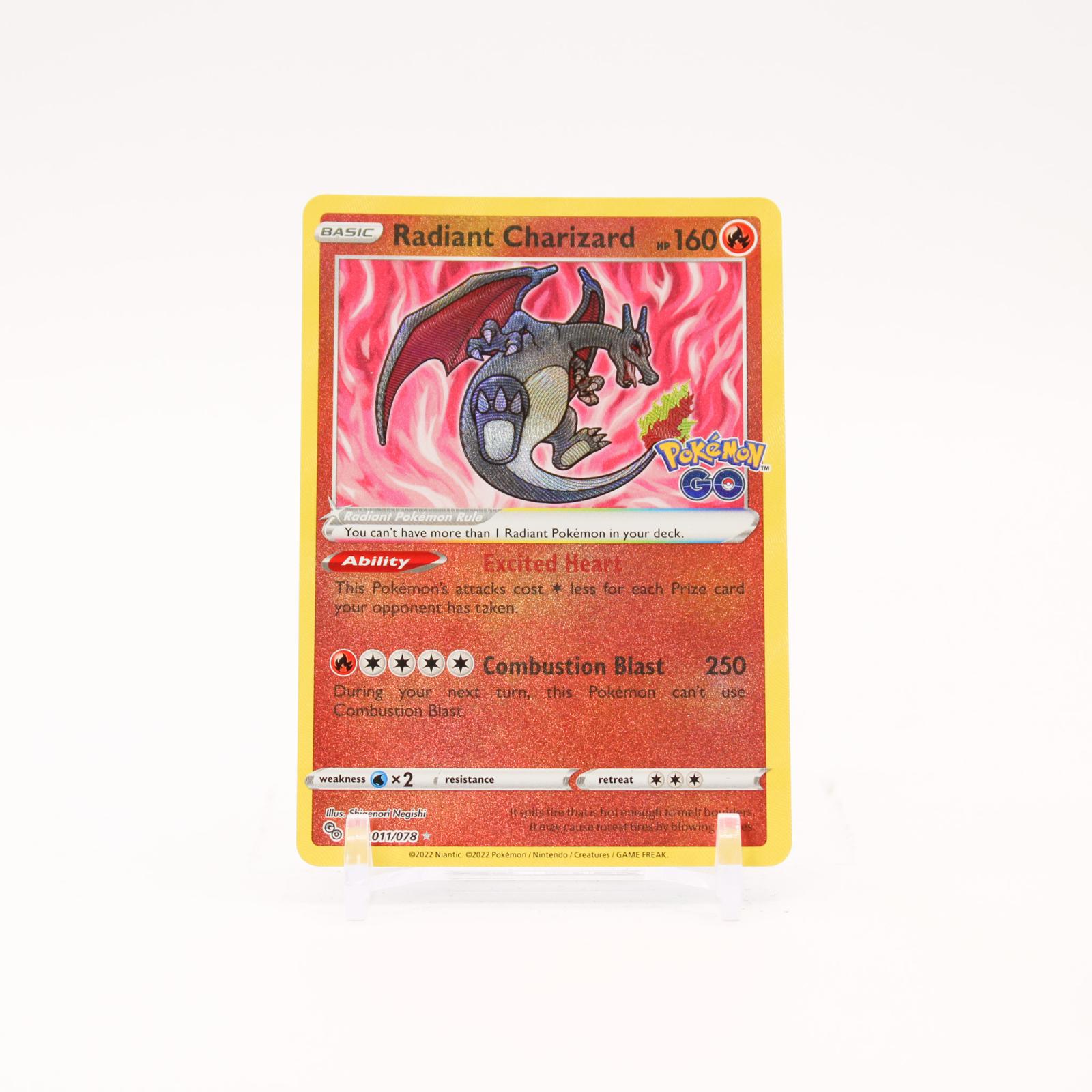 Radiant Charizard - 011/078 Pokemon GO Holo Rare Pokemon - NM/LP