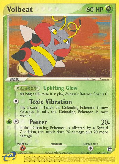 Volbeat - 53/100 Sandstorm Uncommon Pokemon - NM